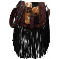 Scully Women's Patchwork Fringe Crossbody Bag Brown One Size