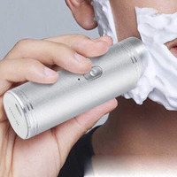 Mini Portable USB Shaver for Men, Portable Rechargeable Electric Shaver, Safe for Wet and Dry Shave, Waterproof Beard Shaving Machine - Silver