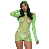 Be Wicked Womens Hooked on You Mini Dress, Q, Neon Green