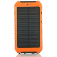 Roaming Solar Power Bank 6000mAh, Solar Charger with Dual USB Ports Portable Charger, Rugged ABS Plastics Case, Compatible with iPhone, IPad, iTouch, Apple Watch, Samsung etc. - Orange