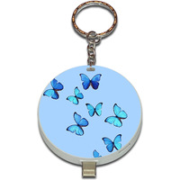 Blue Butterlies Print Charger Power Bank Key-Chain