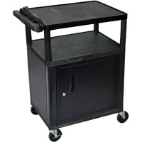 Luxor - 34"H AV Cart - 3 Shelves Cabinet Electric (LP34CE-B)