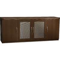 Safco Mayline ALCLDC Aberdeen Low Wall Cabinet with 2 Glass and 2 Wood Doors, Mocha Tf