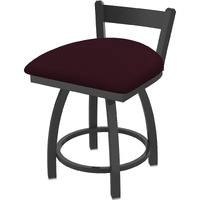 821 Catalina 18" Low Back Swivel Vanity Stool with Pewter Finish and Canter Bordeaux Seat