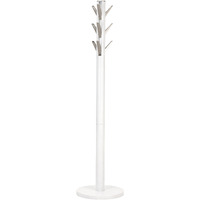 Umbra Flapper Coat Rack, Clothing Hanger, Umbrella Holder, and Hat Organizer, Great for Entryway, White/Nickel