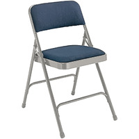 National Public Seat Home Office Decorative Fabric Upholstered Premium Folding Chair Blue - 4 Pack