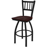 810 Contessa 25" Swivel Counter Stool with Black Wrinkle Finish and Dark Cherry Maple Seat