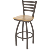 410 Jackie 25" Swivel Counter Stool with Bronze Finish and Natural Maple Seat