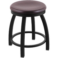 802 Misha 18" Swivel Vanity Stool with Black Wrinkle Finish and Dark Cherry Oak Seat