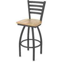 410 Jackie 25" Swivel Counter Stool with Pewter Finish and Natural Oak Seat