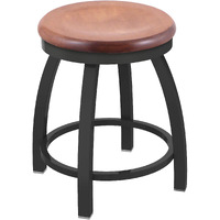 802 Misha 18" Swivel Vanity Stool with Pewter Finish and Medium Maple Seat