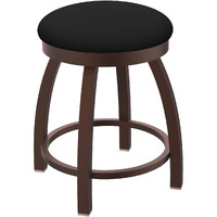 802 Misha 18" Swivel Vanity Stool with Bronze Finish and Black Vinyl Seat