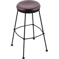 3030 25" Stationary Counter Stool with Black Wrinkle Finish and Dark Cherry Oak Seat