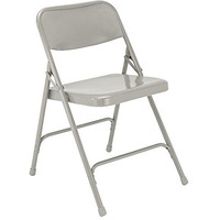 National Public Seat Home Office Decorative Premium All-Steel Folding Chair Grey - 4 Pack