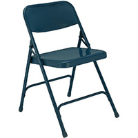 National Public Seat Home Office Decorative Premium All-Steel Folding Chair Blue - 4 Pack