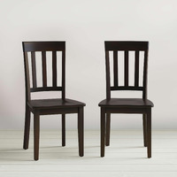 Jofran Simplicity Wood Slat Back Dining Chair in Espresso (Set of 2)