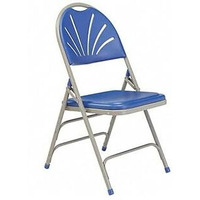 Series 1100 Fan-Back Polyfold Chair [Set of 4] Seat & Back/Frame Combinations Blue/Gray