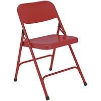 National Public Seat Home Office Decorative Premium All-Steel Folding Chair Red - 4 Pack