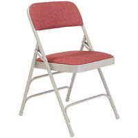 2300 Series Triple Strength Upholstered Folding Chair [Set of 4] Color: Cabernet/Gray Frame