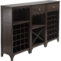 Winsome 3-Piece Ancona Wine Cabinet Modular Set, Black