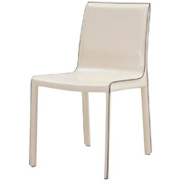 New Pacific Direct Gervin Recycled Leather Chair,Powder Coated Steel,Vanilla White,Fully Assembled,Set of 2