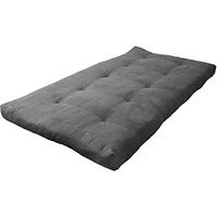 Blazing Needles Vitality 6" Microsuede Futon Mattress, Twin, Steel Grey