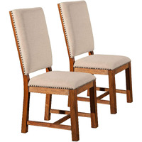 Shasta Salvaged Natural Fabric Dining Chair Set of 2