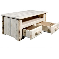 Montana Woodworks Homestead Collection Two Drawer Sitting Chest/Entertainment Center, Ready to Finish