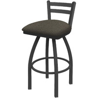 411 Jackie 25" Low Back Swivel Counter Stool with Pewter Finish and Graph Chalice Seat