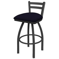 411 Jackie 25" Low Back Swivel Counter Stool with Pewter Finish and Canter Twilight Seat