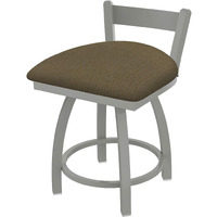 821 Catalina 18" Low Back Swivel Vanity Stool with Anodized Nickel Finish and Graph Cork Seat