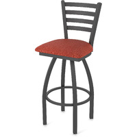 410 Jackie 25" Swivel Counter Stool with Pewter Finish and Graph Poppy Seat