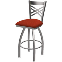 820 Catalina Stainless Steel 25" Swivel Counter Stool with Graph Poppy Seat