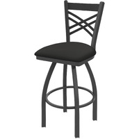 820 Catalina 25" Swivel Counter Stool with Pewter Finish and Canter Iron Seat