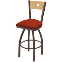 830 Voltaire 25" Swivel Counter Stool with Bronze Finish, Natural Back and Graph Poppy Seat