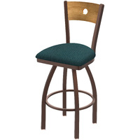 830 Voltaire 25" Swivel Counter Stool with Bronze Finish, Medium Back and Graph Tidal Seat