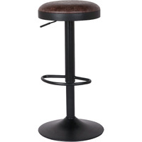 New Pacific Direct Juno PU Leather Gaslift Backless Swivel Bar, Set of 2 Bar & Counter Stools, Vintage Coffee Brown