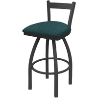 821 Catalina 25" Low Back Swivel Counter Stool with Pewter Finish and Graph Tidal Seat