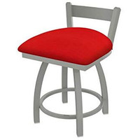 821 Catalina 18" Low Back Swivel Vanity Stool with Anodized Nickel Finish and Canter Red Seat