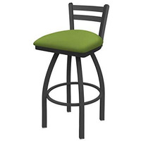 411 Jackie 25" Low Back Swivel Counter Stool with Pewter Finish and Canter Kiwi Green Seat