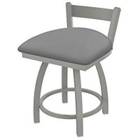 821 Catalina 18" Low Back Swivel Vanity Stool with Anodized Nickel Finish and Canter Folkstone Grey Seat