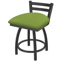 411 Jackie 18" Low Back Swivel Vanity Stool with Pewter Finish and Canter Kiwi Green Seat