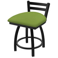 411 Jackie 18" Low Back Swivel Vanity Stool with Black Wrinkle Finish and Canter Kiwi Green Seat