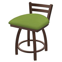 411 Jackie 18" Low Back Swivel Vanity Stool with Bronze Finish and Canter Kiwi Green Seat