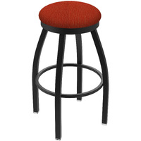 802 Misha 25" Swivel Counter Stool with Black Wrinkle Finish and Graph Poppy Seat