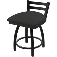 411 Jackie 18" Low Back Swivel Vanity Stool with Black Wrinkle Finish and Canter Iron Seat