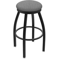 802 Misha 25" Swivel Counter Stool with Black Wrinkle Finish and Graph Alpine Seat