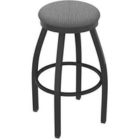 802 Misha 25" Swivel Counter Stool with Pewter Finish and Graph Alpine Seat