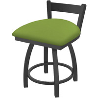 821 Catalina 18" Low Back Swivel Vanity Stool with Pewter Finish and Canter Kiwi Green Seat