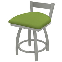 821 Catalina 18" Low Back Swivel Vanity Stool with Anodized Nickel Finish and Canter Kiwi Green Seat